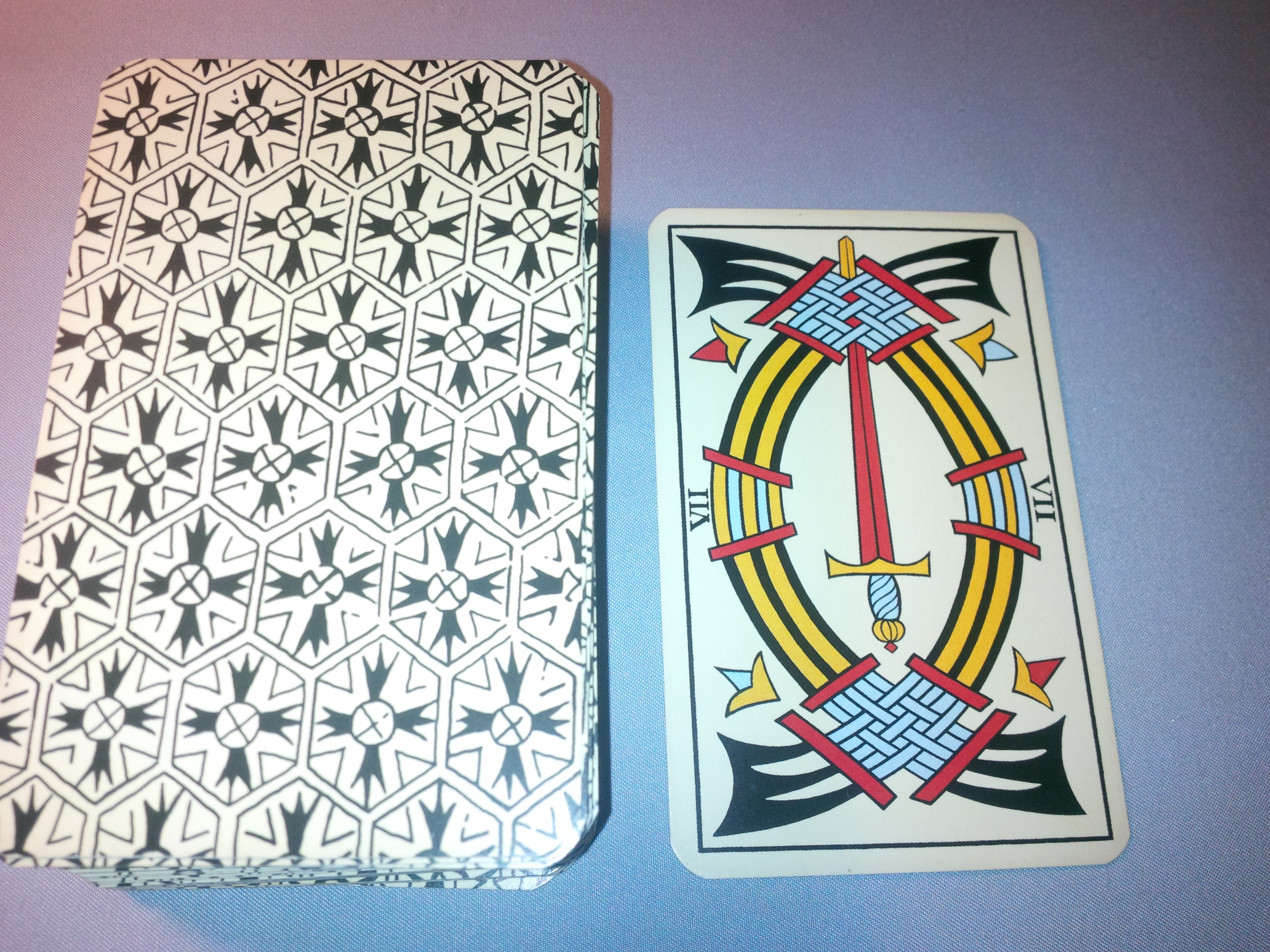 7 of swords Jean Noblet Tarot de Marseille