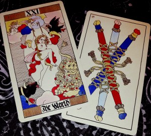 Eros Tarot by Uusi The World and 3 of Wands