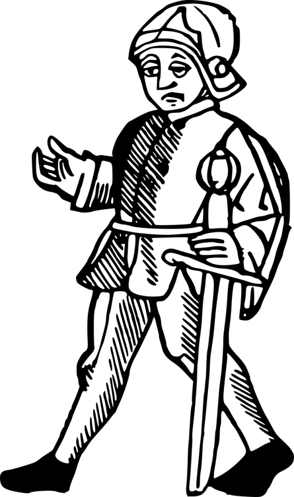 reluctant fighter with sword, pixabay