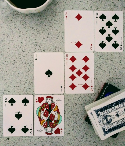 Voltige Playing Cards designed by Henri deSaint Julien & Jacques Denain, published by D&D Playing Card Company.